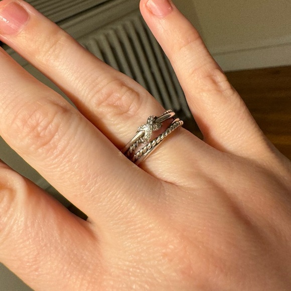 David Yurman X Crossover Band Ring Sterling Silver with Diamonds - size 7 w/ Box - Picture 3 of 12